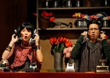 Sara Ochs as Audrey and Randy Reyes as Seymour in the Mu Performing Arts production of Little Shop of Horrors. Photo by Michal Daniel